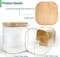 6-Pack 28oz Square Glass Jars with Airtight Bamboo Lids for Food Storage